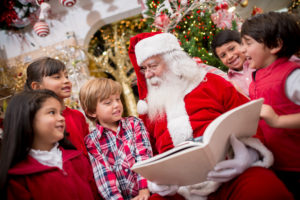 Santa reading to the children