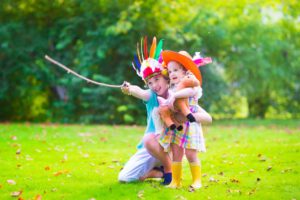 Kids playing cowboy