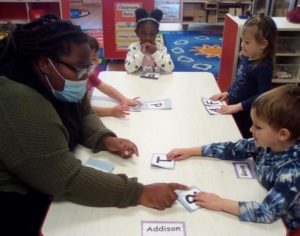 Learning alphabets at West Cobb daycare